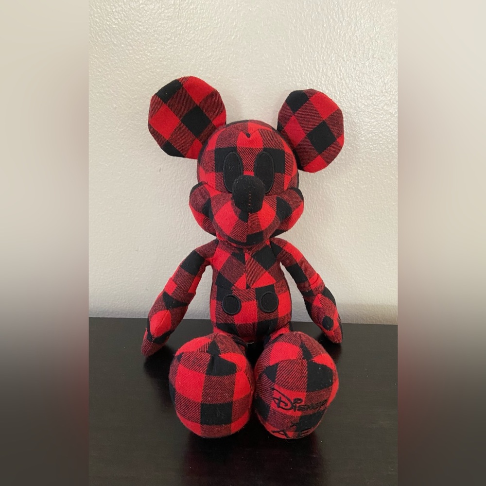 Disney Mickey Mouse‎ X AE American Eagle Special Edition Plush Doll Red Plaid
